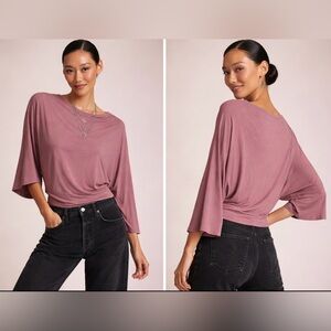 Anthropologie Mauve Dolman Sleeve Top